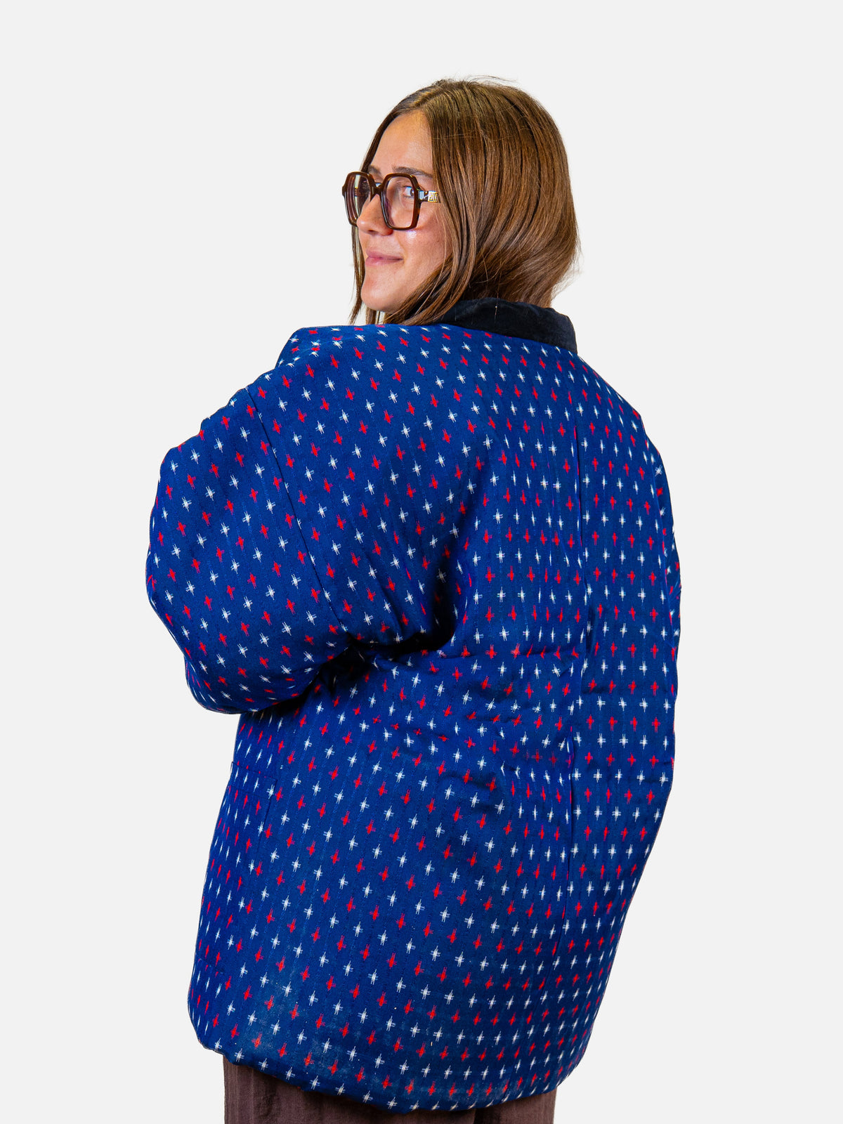 Veste Hanten Femme Bleue Kasuri