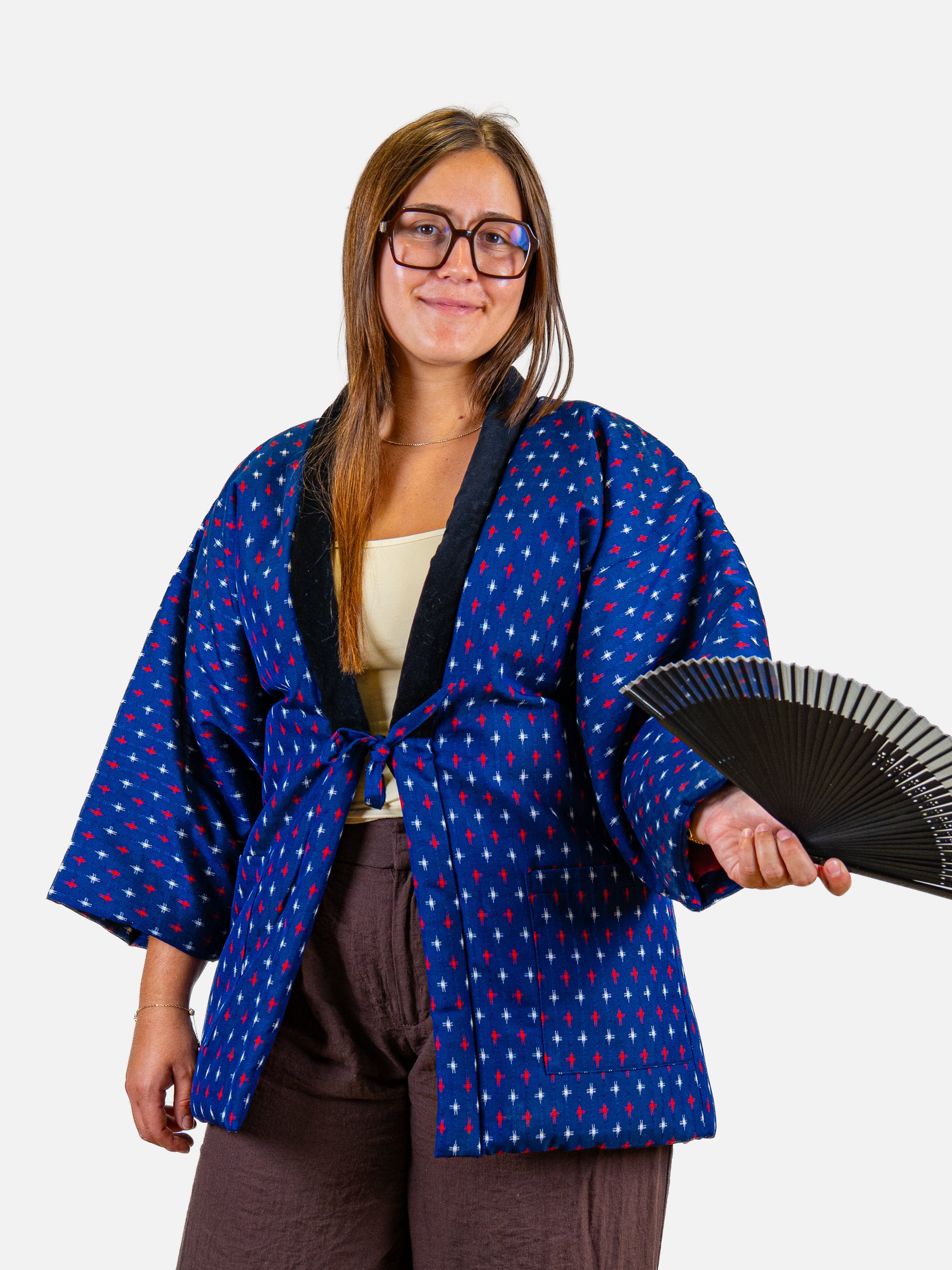Veste Hanten Femme Bleue Kasuri M
