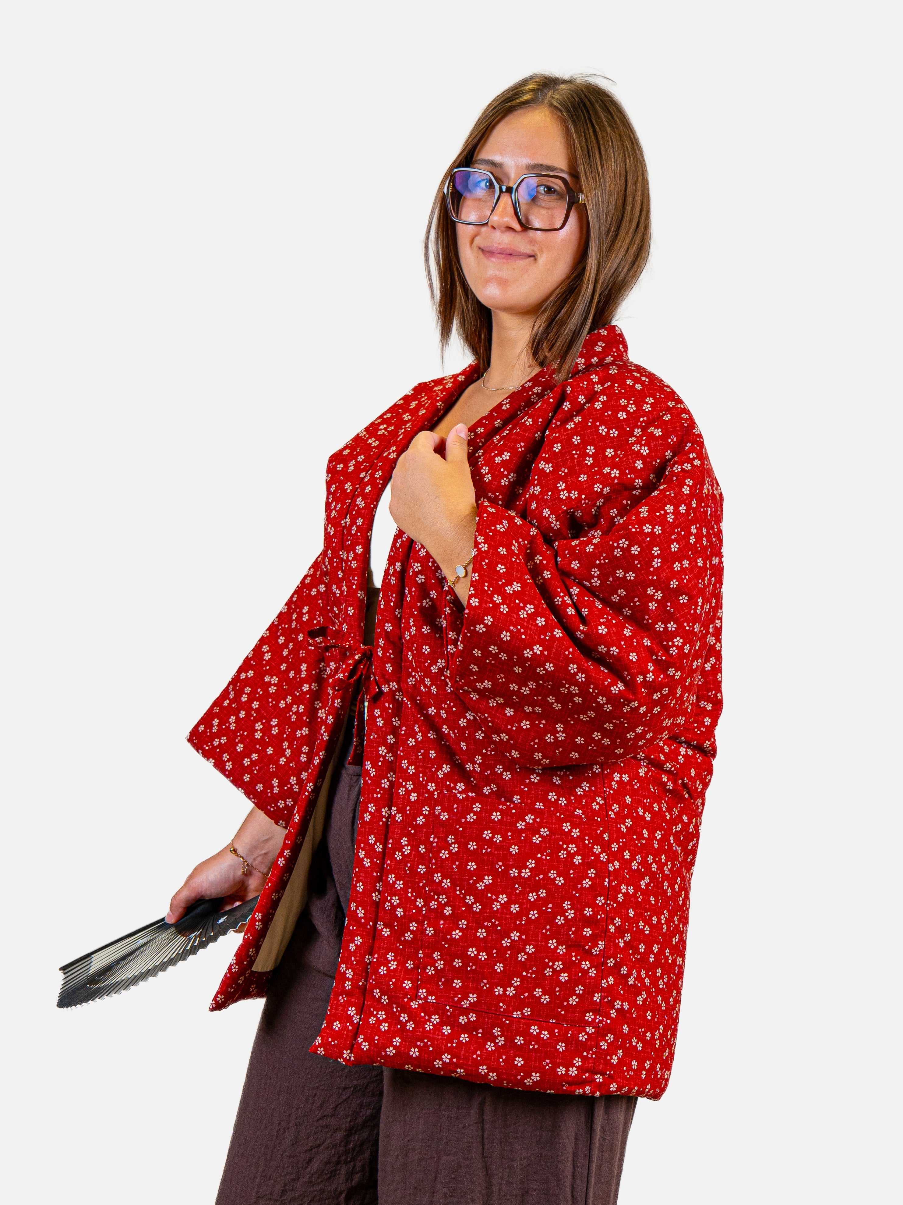 Veste Hanten Femme Rouge Sakura