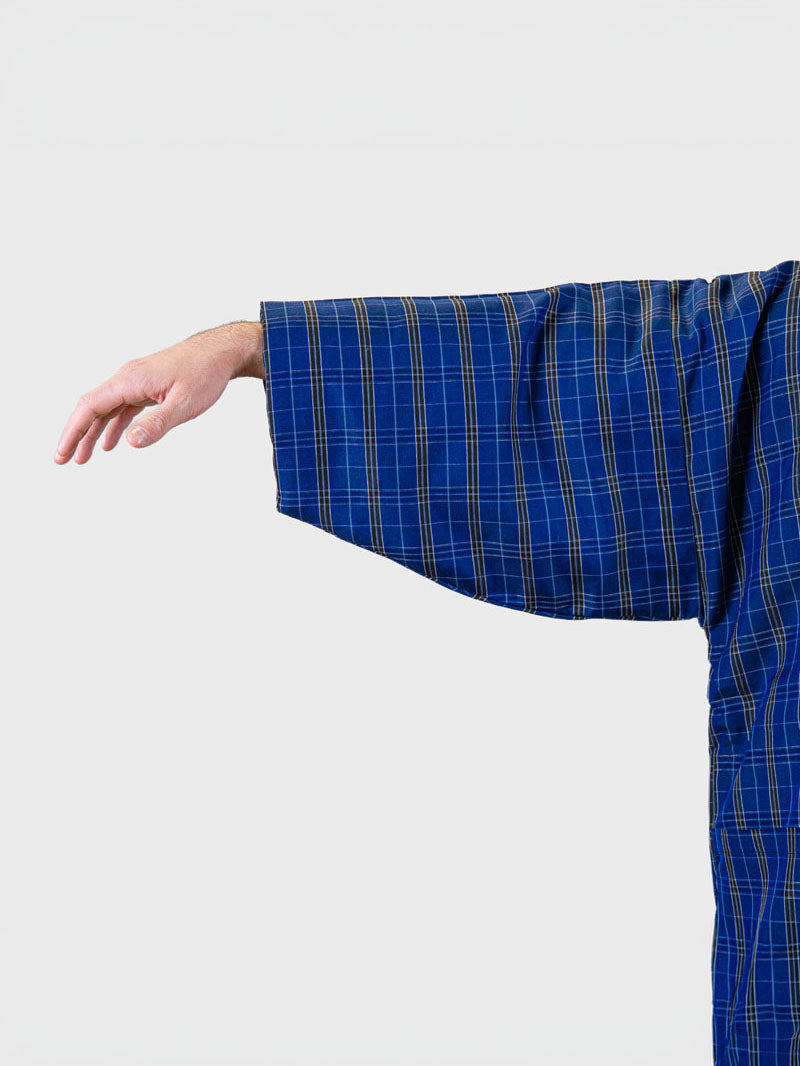 Veste Hanten Homme Bleue à Carreaux Kōshi