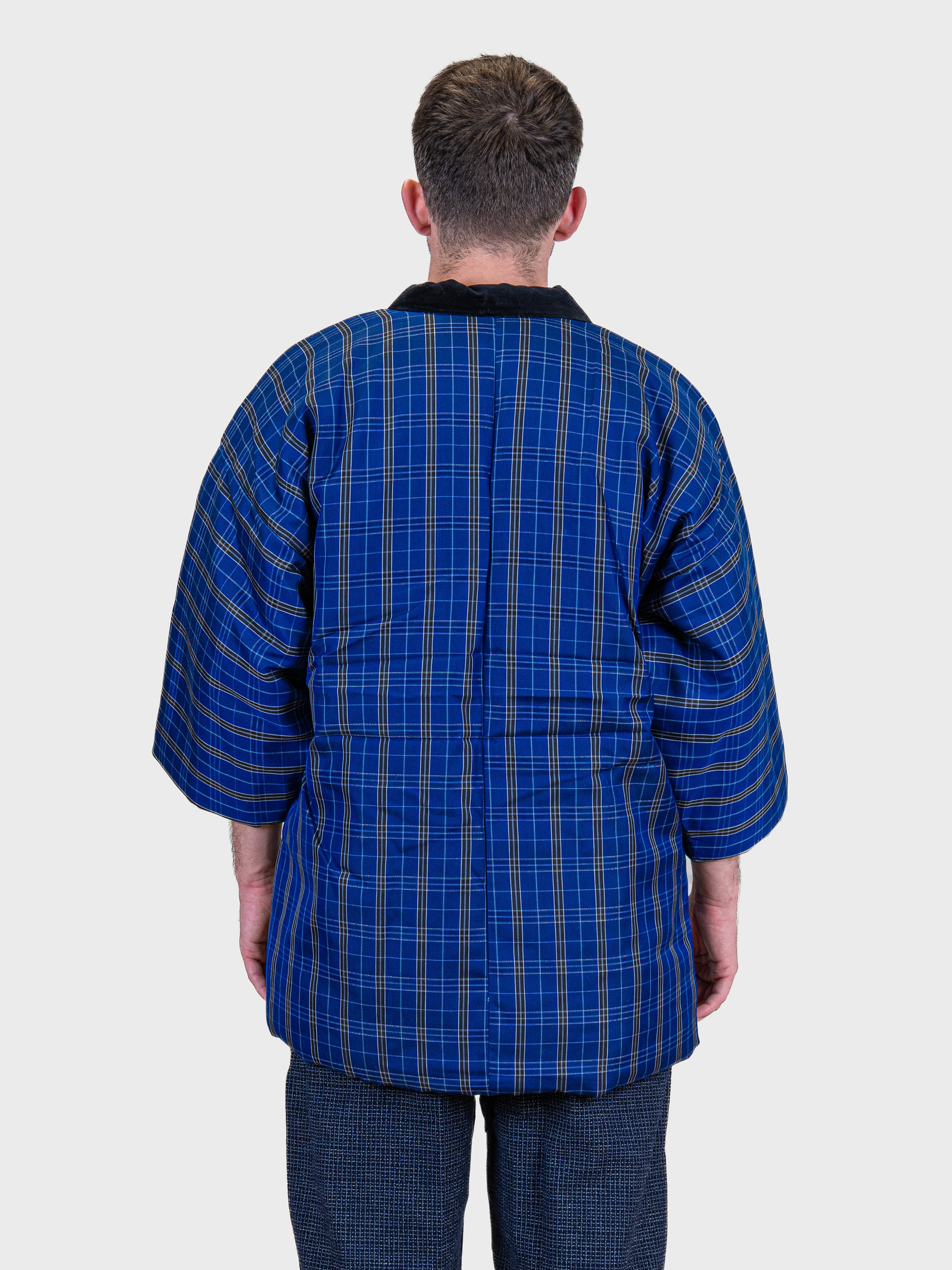 Veste Hanten Homme Bleue à Carreaux Kōshi