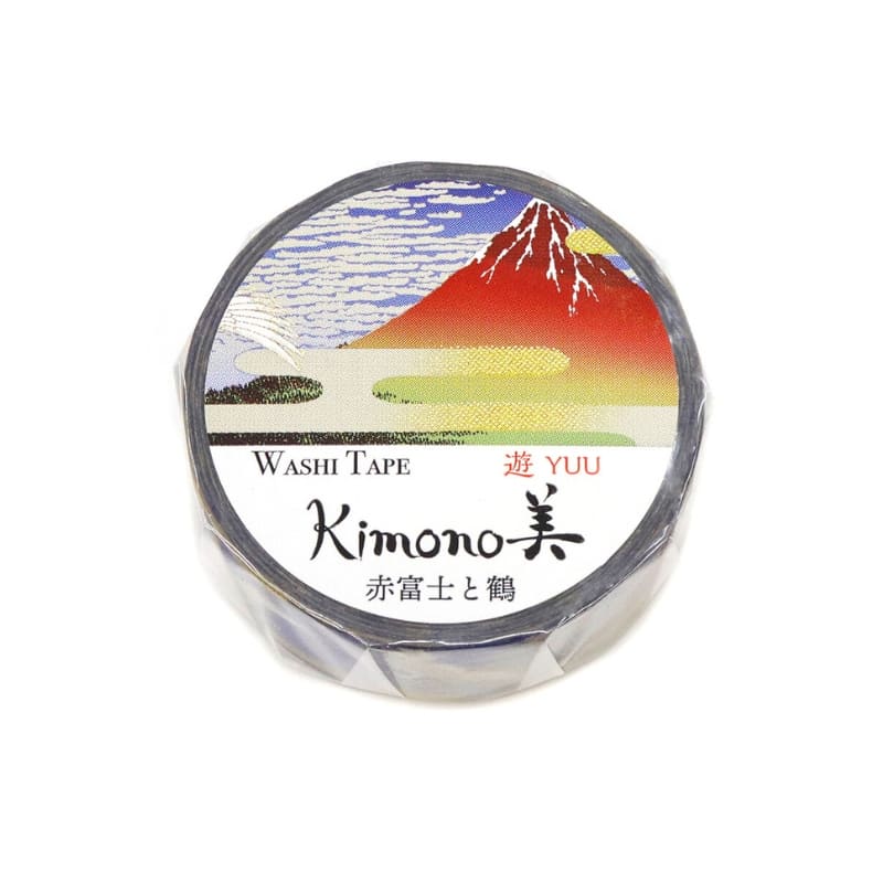 Washi Tape Japonais Fuji Rouge et Grue