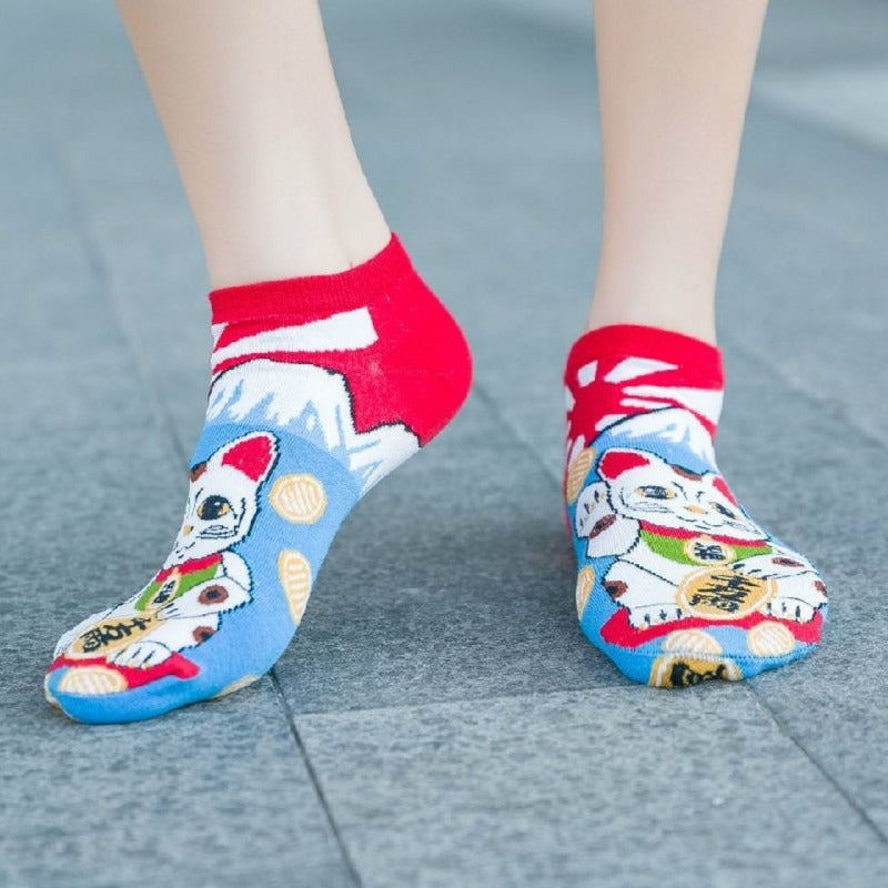 Chaussettes Motif Japonais Maneki Neko - 35 - 39