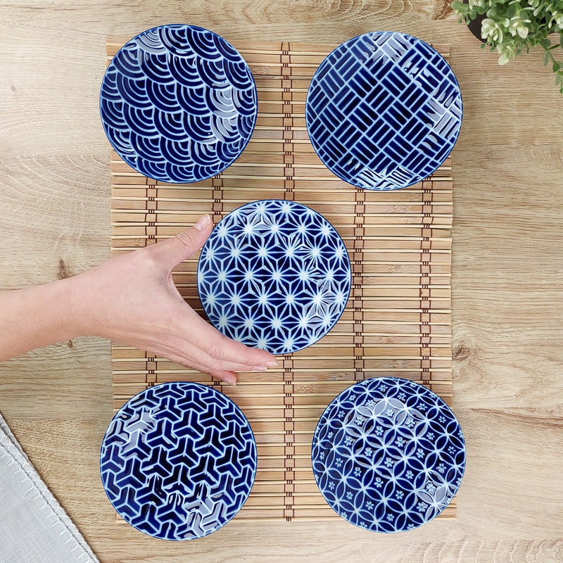 Coffret 5 Assiettes Japonaises Rondes