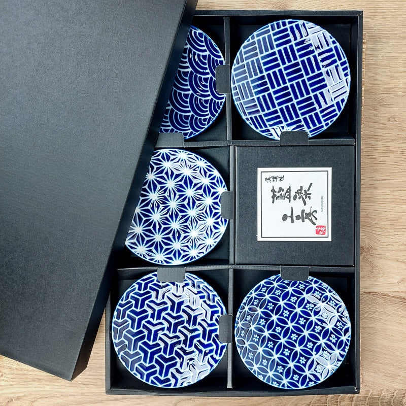 Coffret 5 Assiettes Japonaises Rondes