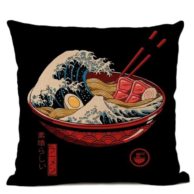 Housse Coussin Japonais - The Great Ramen - 45x45CM