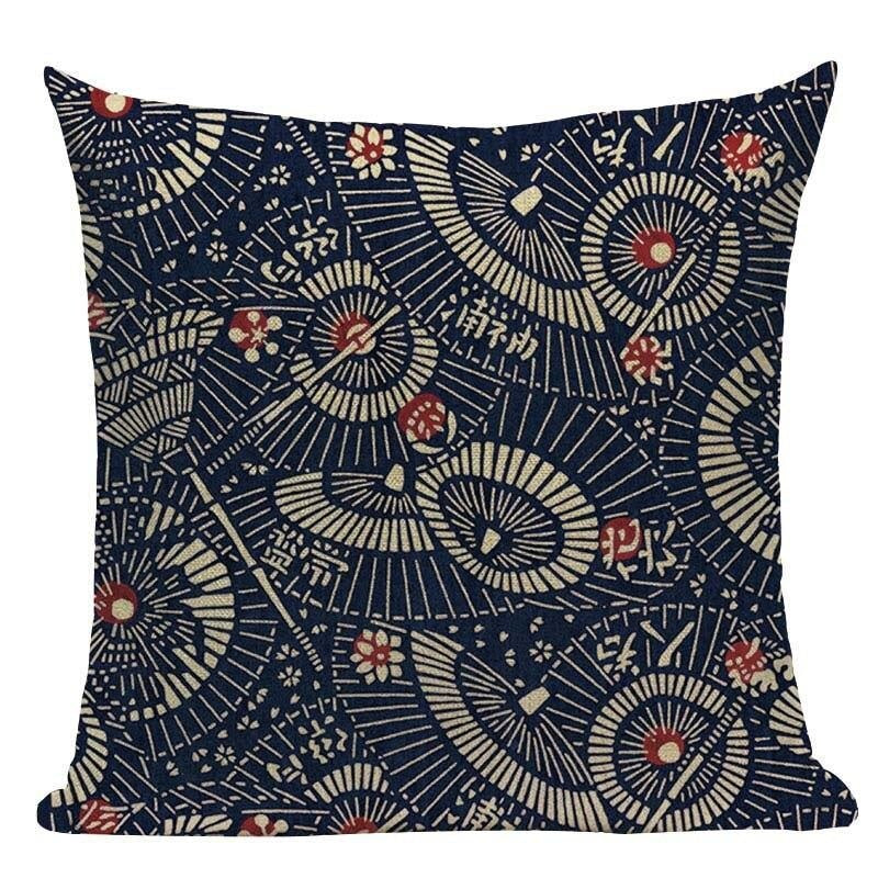 Housse de Coussin Japonais - Ombrelles - 45 x 45cm