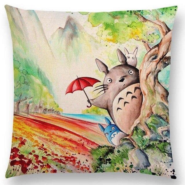Housse de Coussin Japonais - Totoro & Parapluie