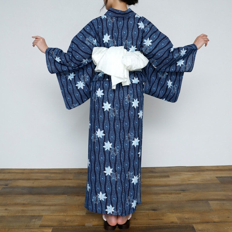Kimono Japonais Femme Bleu