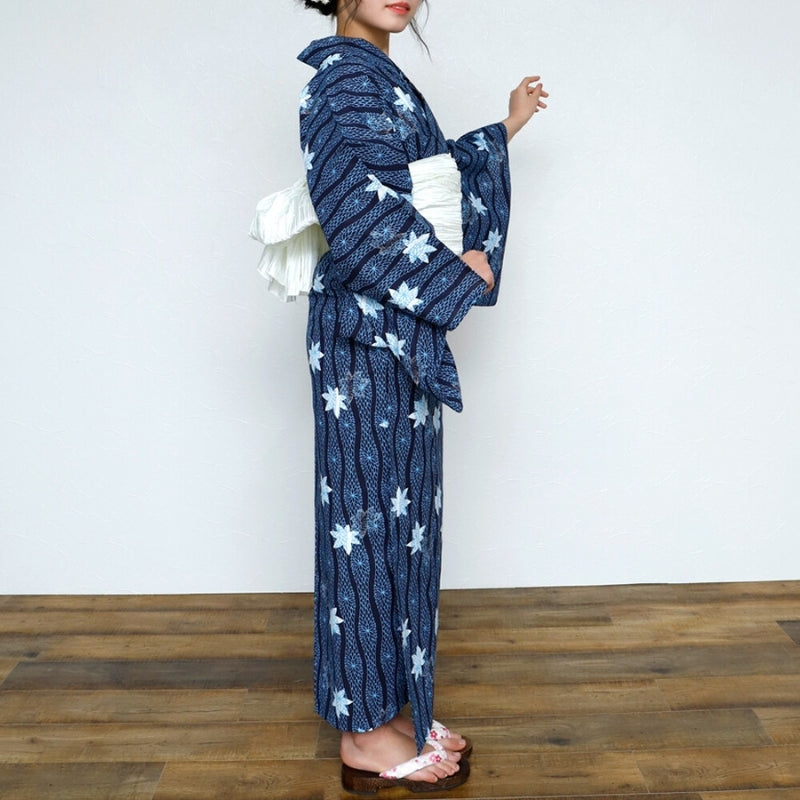 Kimono Japonais Femme Bleu