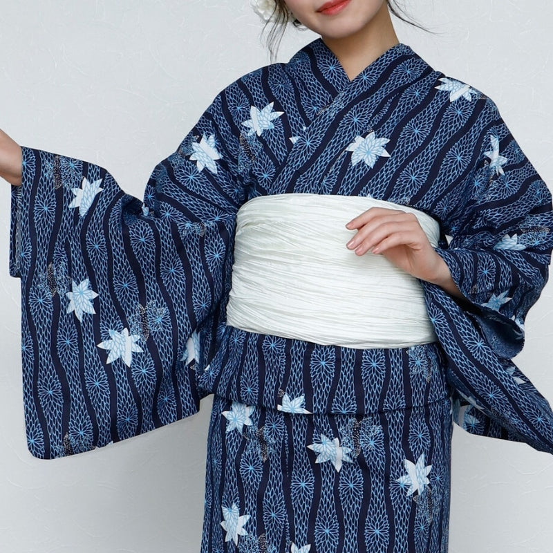 Kimono Japonais Femme Bleu
