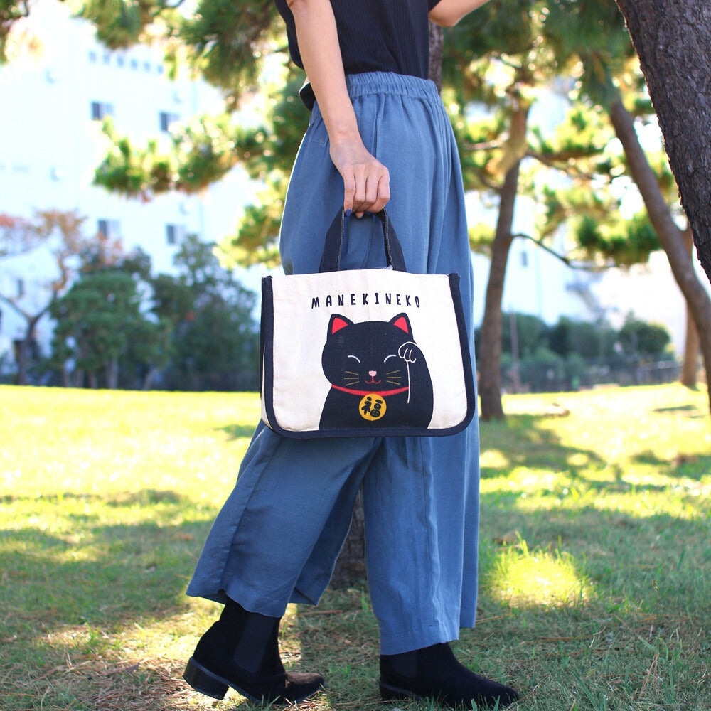 Lunch Bag Maneki Neko Noir