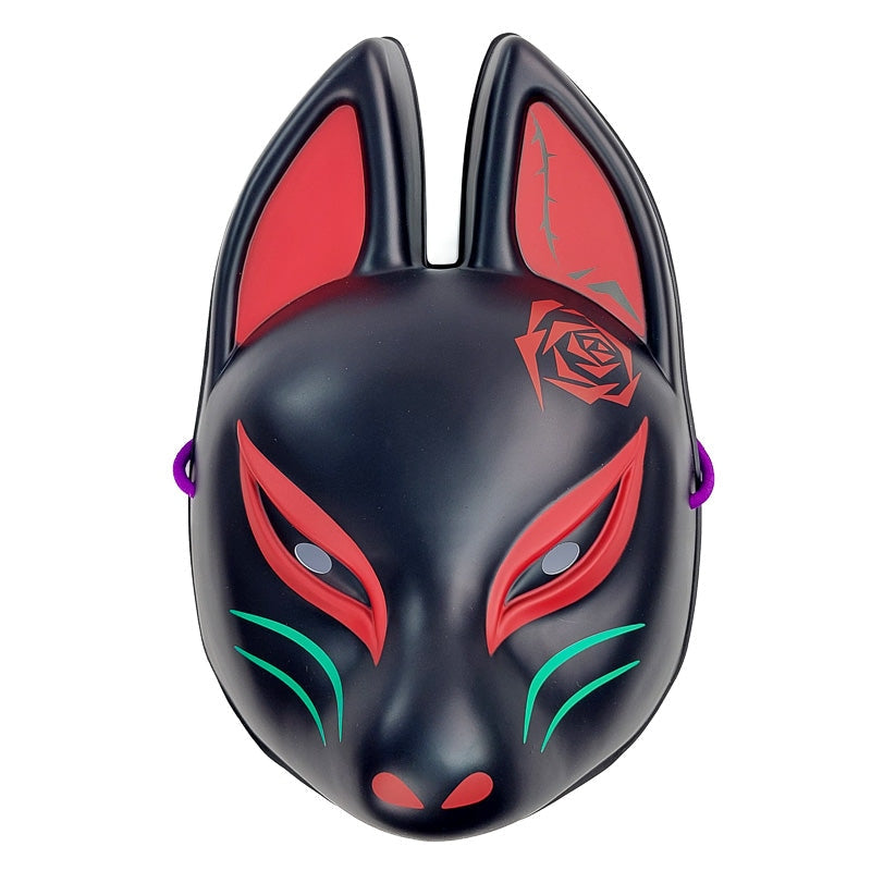Masque Kitsune Japonais Noir