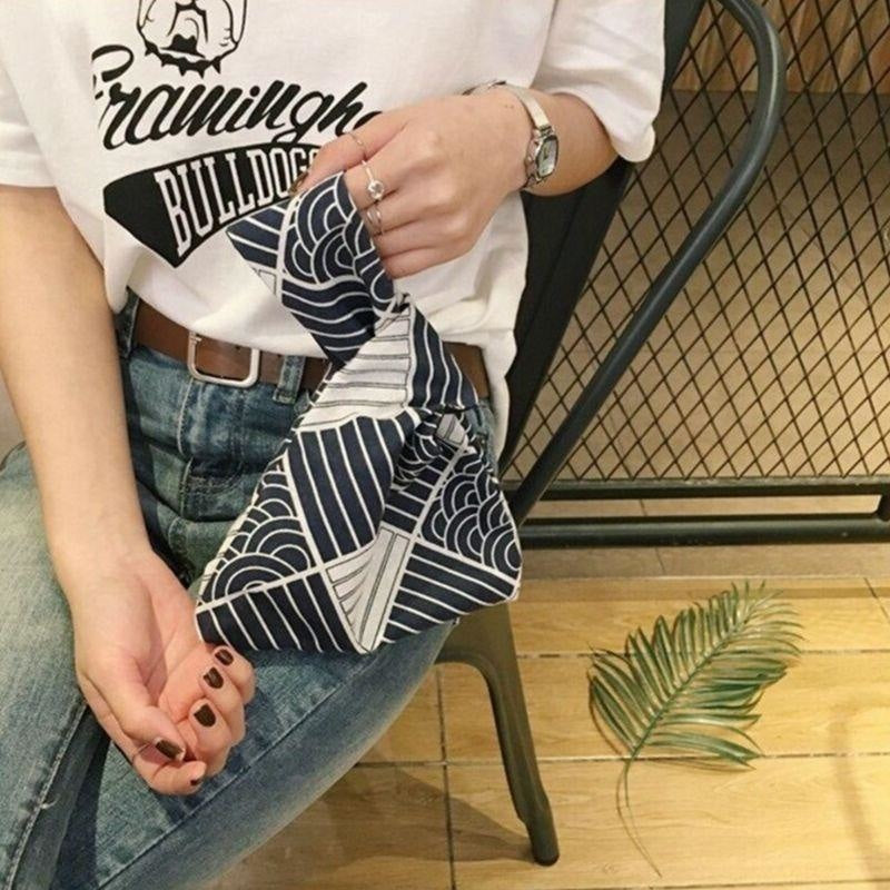 Sac Japonais Imprimé Damier - 32x24 cm