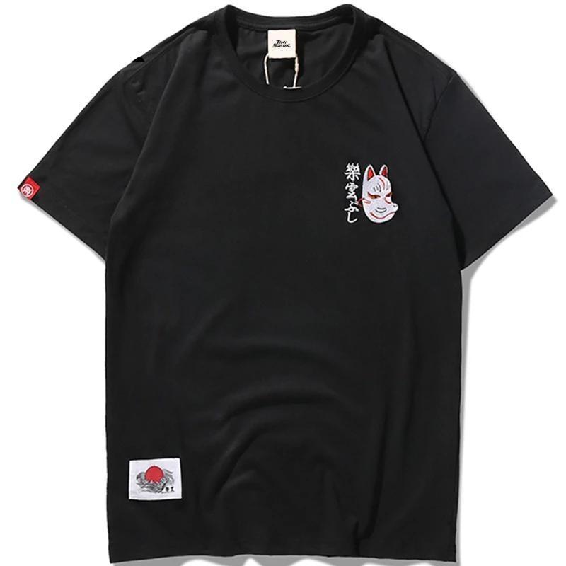 T-shirt Imprimé Japonais Samouraï Cat - Unisexe