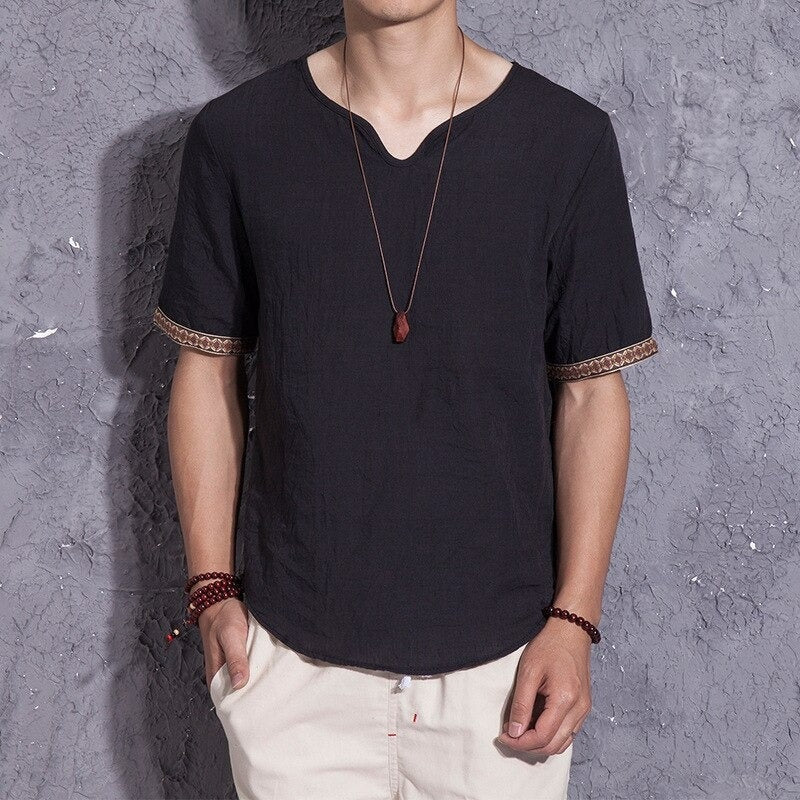 T-shirt Japonais Lin - Noir / M