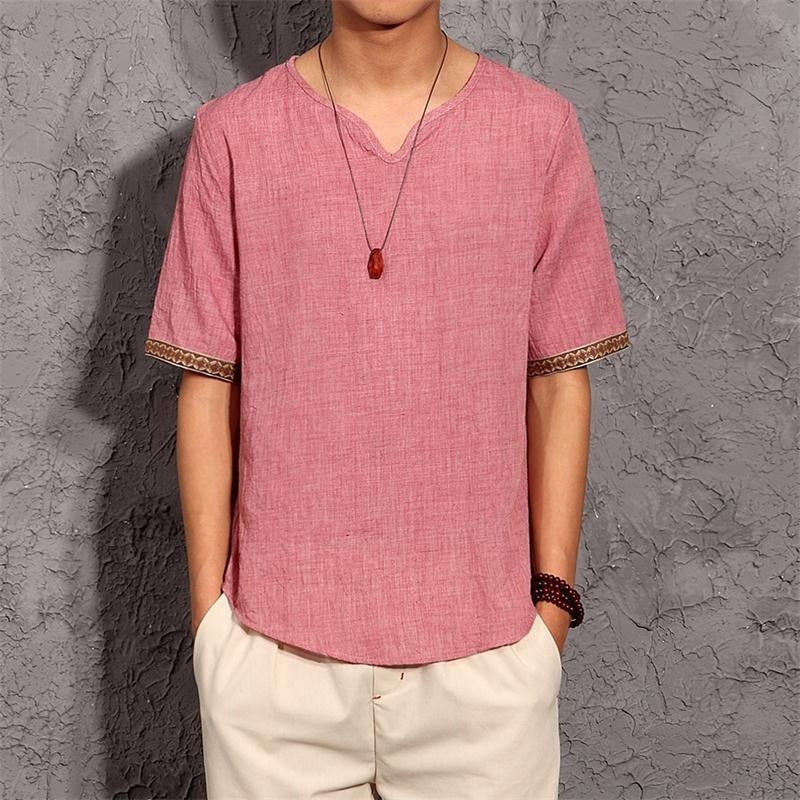T-shirt Japonais Lin - Rose / M