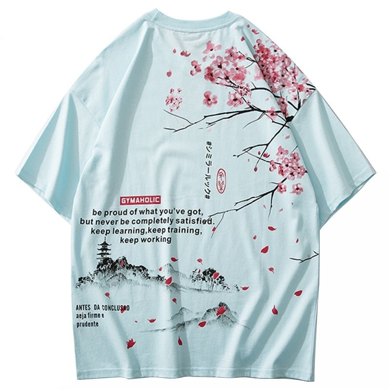T-shirt Paysage Japonais - Bleu / S