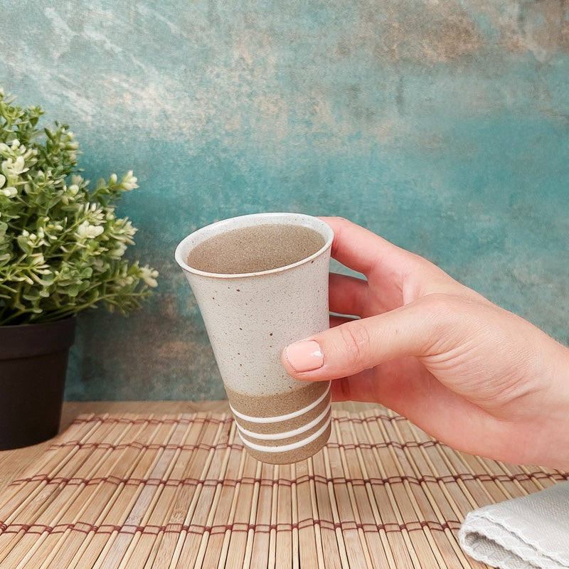 Tasse Japonaise Terre Cuite Blanc