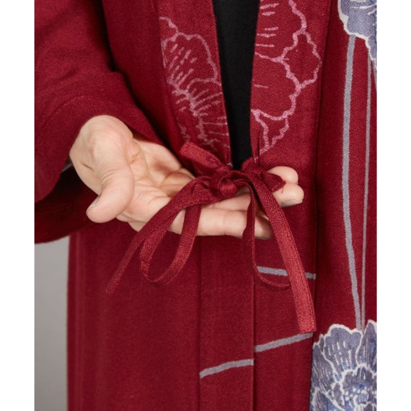 Veste Kimono Long Femme Rouge