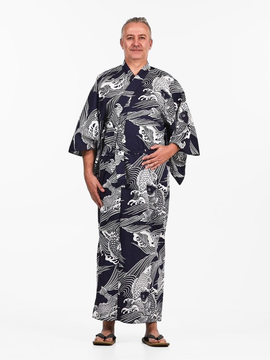 Kimono Yukata Homme Carpe Koï - S