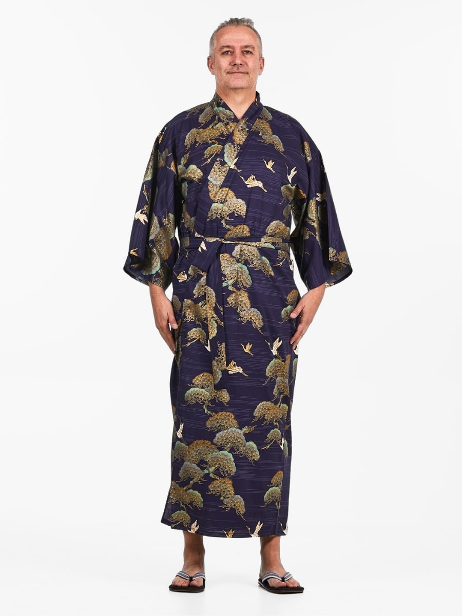 Kimono Homme Japonais Grue & Pin - Taille unique