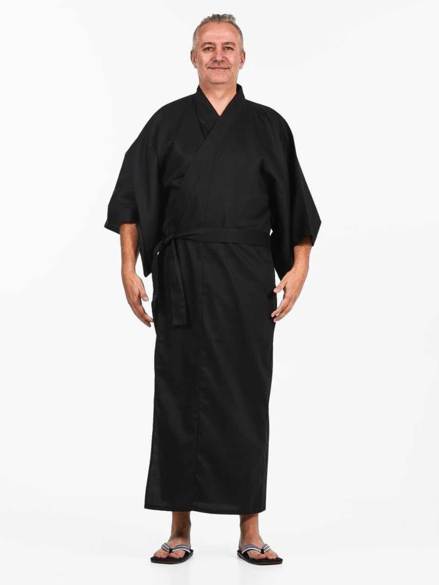 Kimono Homme Japonais Noir - Taille unique