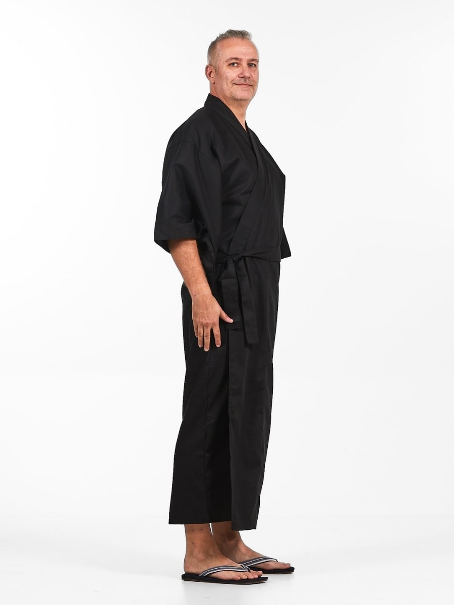 Kimono Homme Japonais Noir - Taille unique