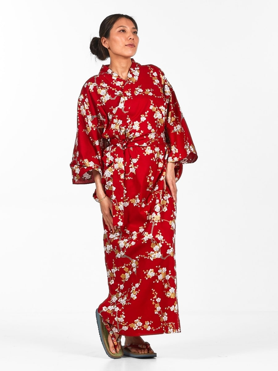 Kimono Yukata Femme Shiraume - S