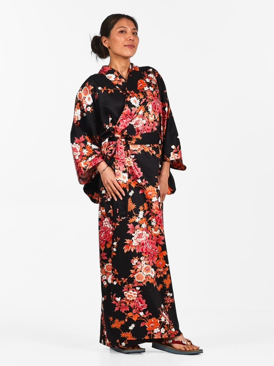 Kimono Japonais Femme Sakura to Botan - Taille unique