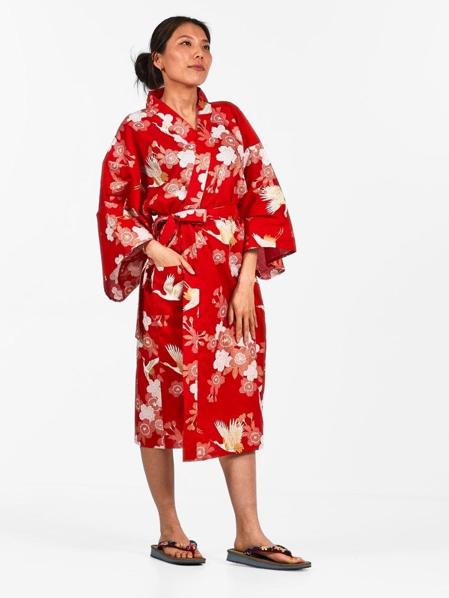 Kimono Happi Femme Sakura to Tsuru - Taille unique