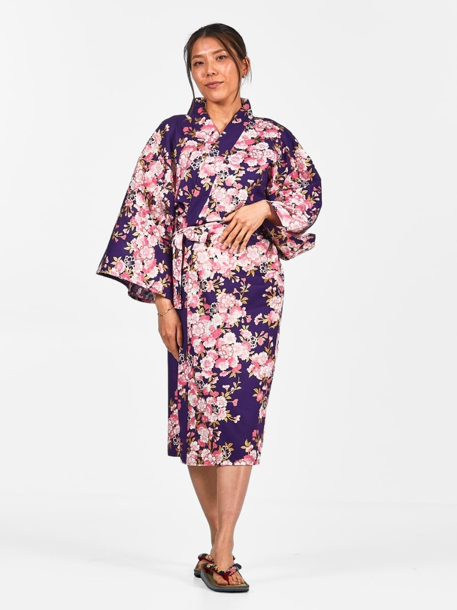 Kimono Happi Femme Fleur Sakura - Taille unique