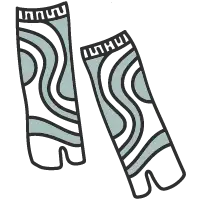 Legging à motif abstrait noir et blanc.