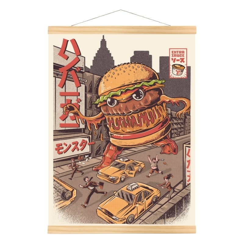 Affiche Japonaise Burgerzilla - A3