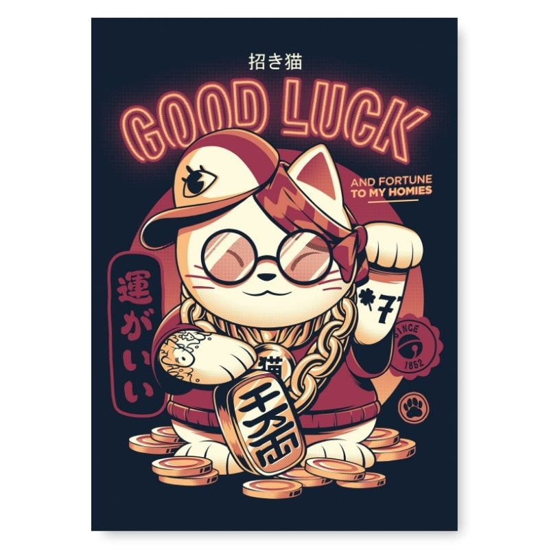 Affiche Japonaise Maneki Neko - A3