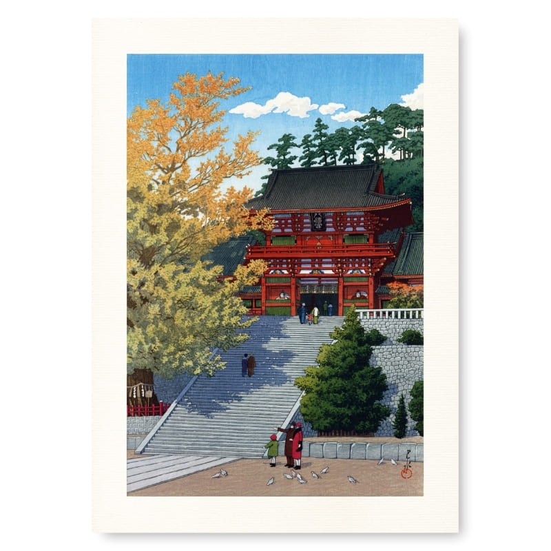 Affiche Japonaise Sanctuaire Kamakura - A3