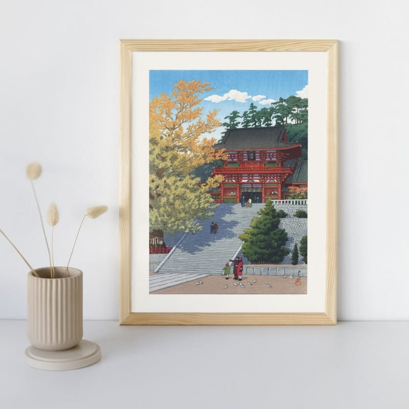 Affiche Japonaise Sanctuaire Kamakura - A3