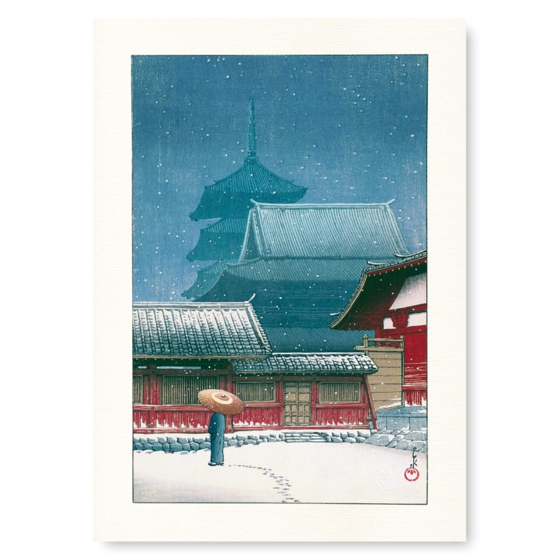 Affiche Japonaise Temple Tennoji - A3