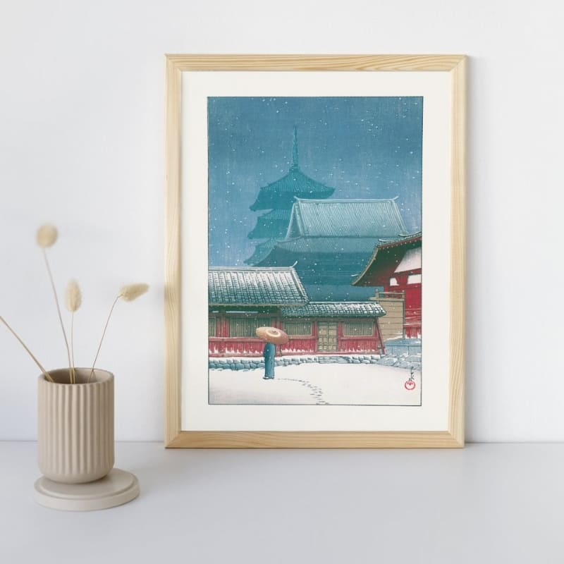 Affiche Japonaise Temple Tennoji - A3