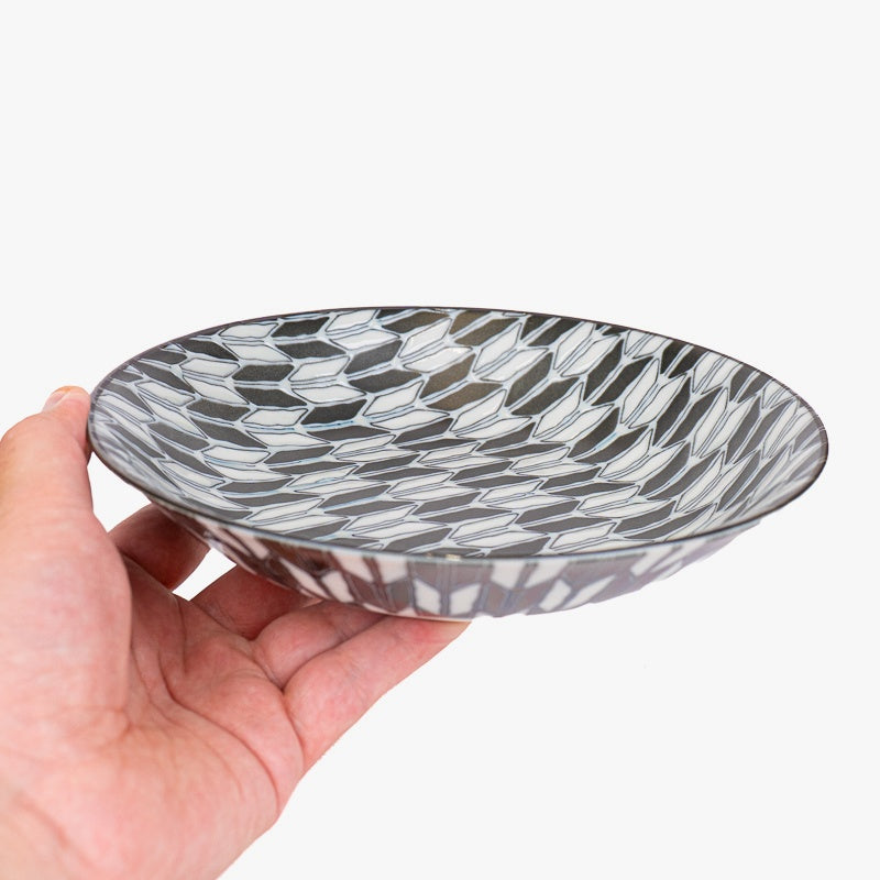 Assiette Creuse Japonaise Motif Yagasuri