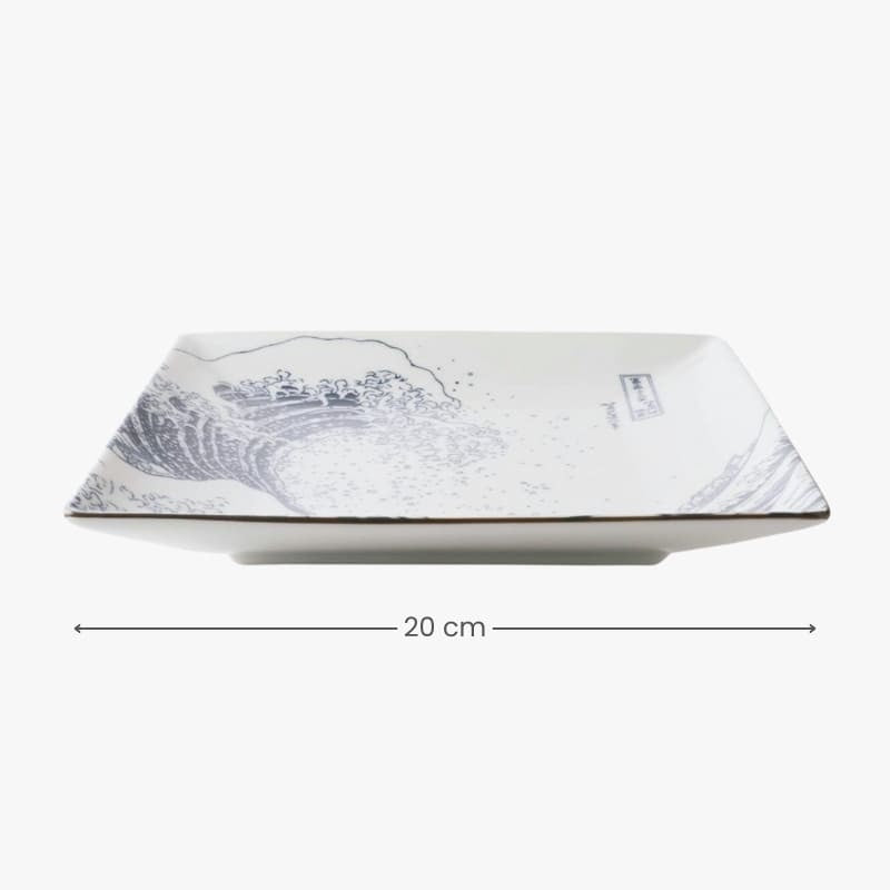Assiette Japonaise Carrée Hokusai