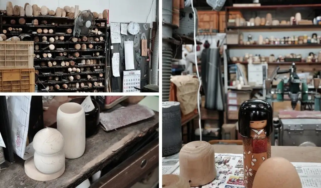 atelier de fabrication de poupée kokeshi