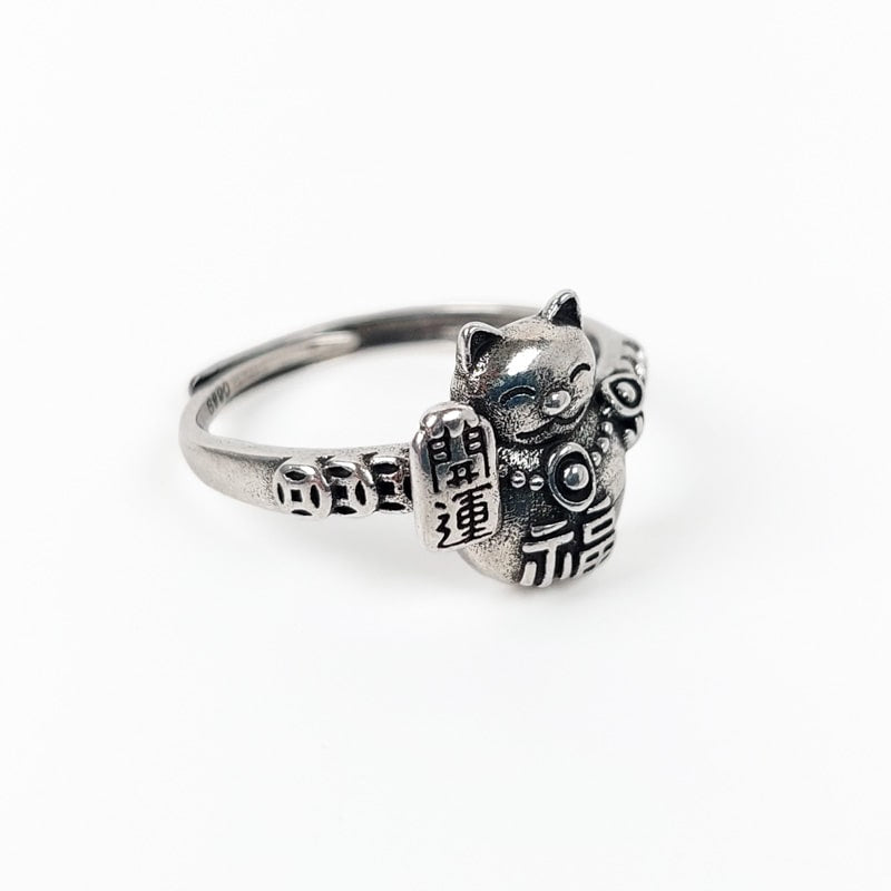 Bague Argentée Maneki Neko