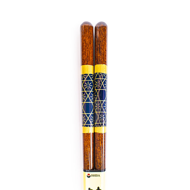 Baguettes Japonaises Bois Motif Doré