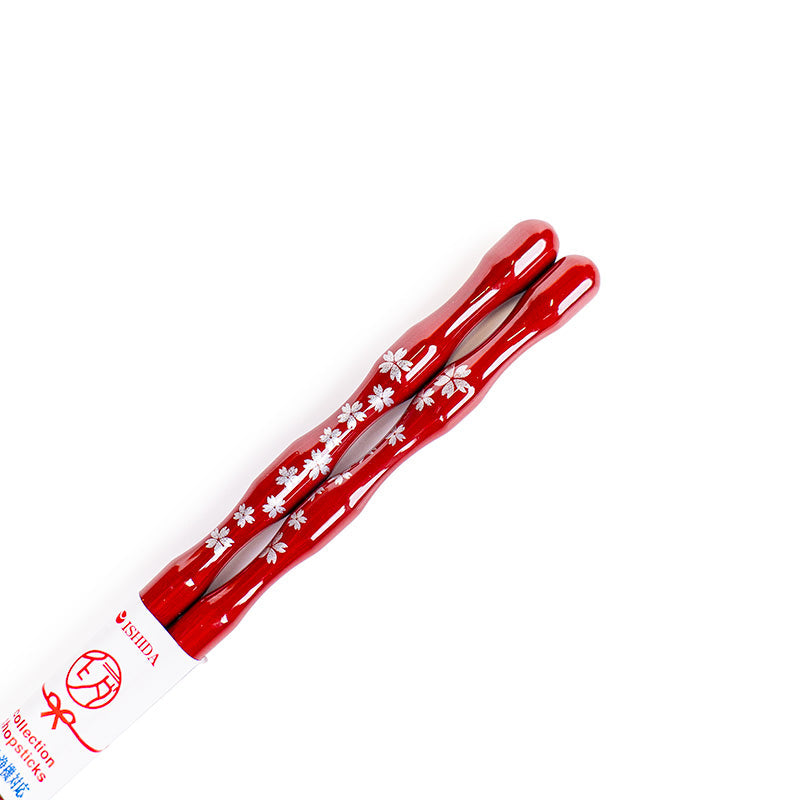 Baguettes Japonaises Forme Ondulée Sakura Rouge
