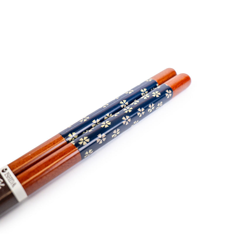 Baguettes Japonaises Motif Fleurs de Cerisier Bleu