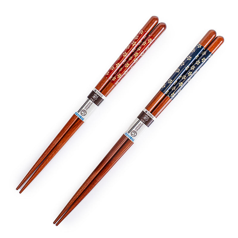 Baguettes Japonaises Motif Fleurs de Cerisier Bleu