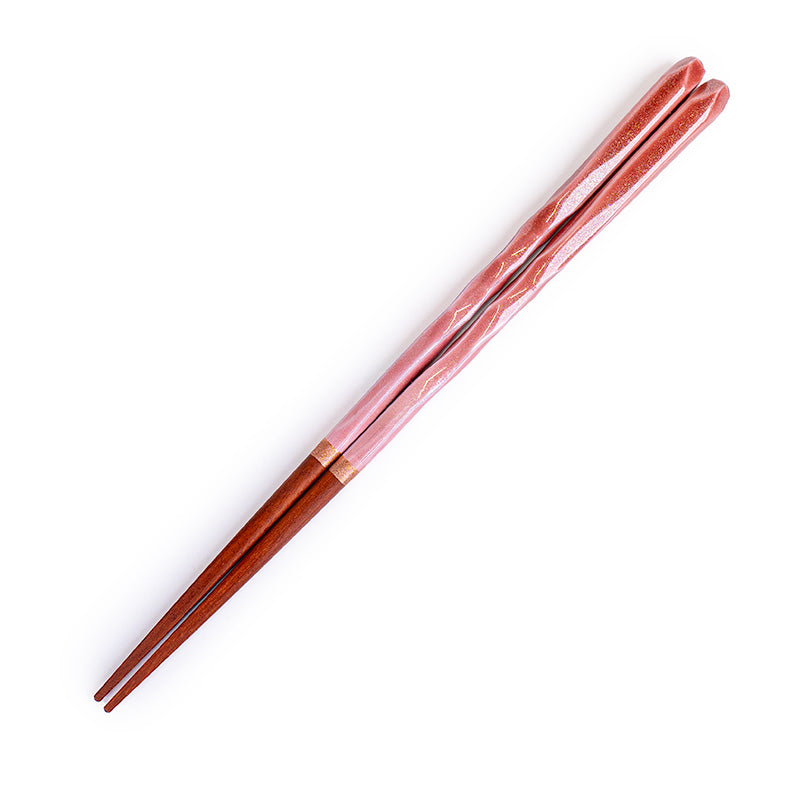 Baguettes Japonaises Ondulées Rose Pailleté