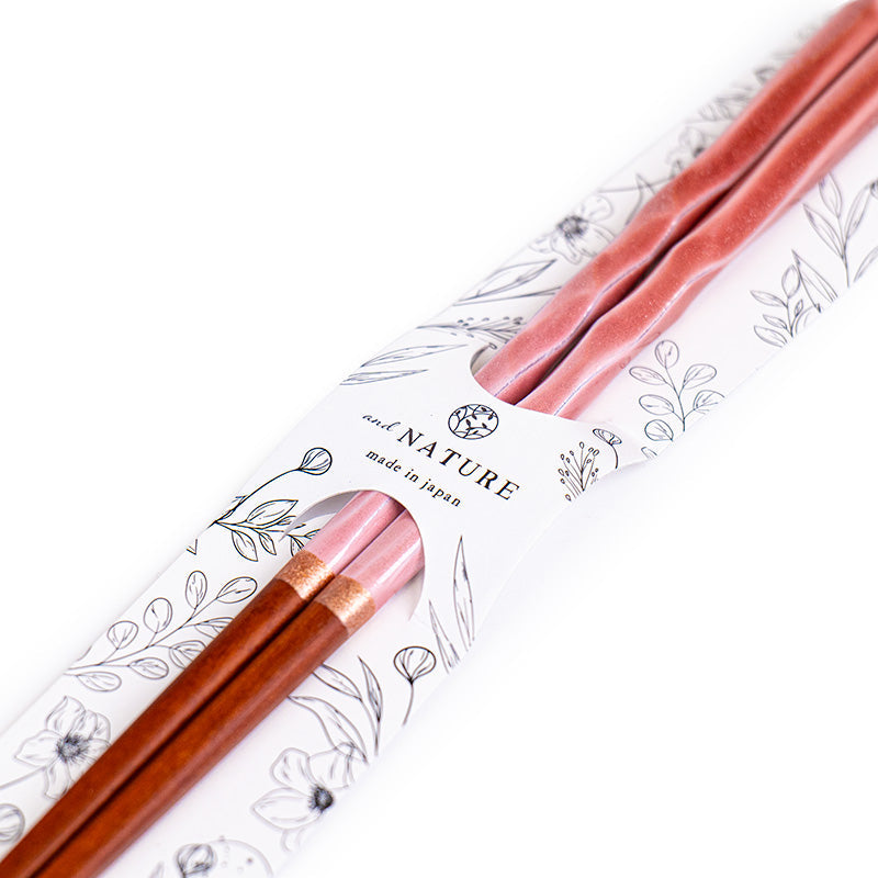 Baguettes Japonaises Ondulées Rose Pailleté