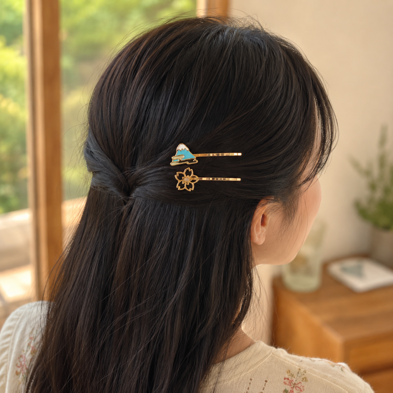 Barrettes Pour Cheveux Japonaise Fuji & Sakura
